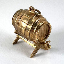 Load image into Gallery viewer, Vintage 9K Yellow Gold Beer Whisky Barrel Charm Pendant
