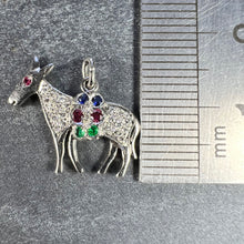 Load image into Gallery viewer, Art Deco Donkey Mule Horse Platinum Diamond Ruby Sapphire Emerald Charm Pendant
