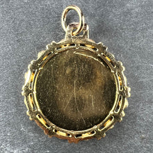 Load image into Gallery viewer, Vintage French Augis Plus Qu’Hier Heart Halo 18K Yellow Gold Love Medal Pendant
