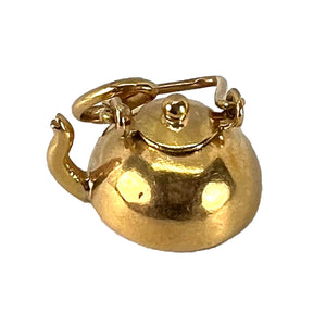 Vintage Teapot 18K Yellow Gold Charm Pendant
