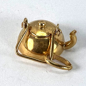 Vintage Teapot 18K Yellow Gold Charm Pendant