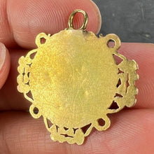 Load image into Gallery viewer, French Good Luck Elephant Four Leaf Clover 18K Yellow Gold Lucky Charm Pendant
