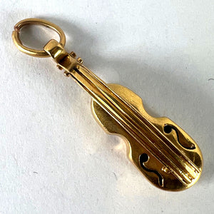 Vintage 18K Yellow Gold Violin Charm Pendant