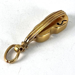 Vintage 18K Yellow Gold Violin Charm Pendant