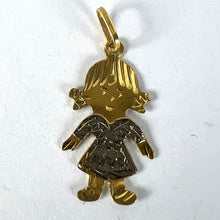 Load image into Gallery viewer, Vintage Girl Doll 18K Yellow White Gold Charm Pendant

