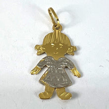 Load image into Gallery viewer, Vintage Girl Doll 18K Yellow White Gold Charm Pendant
