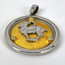 Load image into Gallery viewer, Kosun 14K Yellow White Gold Zodiac Capricorn Charm Pendant
