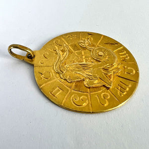Italian Capricorn Zodiac 18K Yellow Gold Charm Pendant