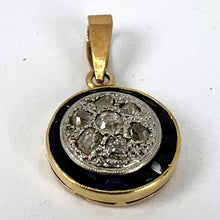 Load image into Gallery viewer, French Sapphire Diamond 18K Yellow Gold Target Charm Pendant
