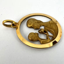 Load image into Gallery viewer, French 18K Yellow Gold Mother and Child Rose Medal Pendant
