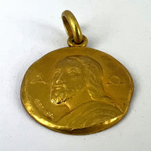Load image into Gallery viewer, French Becker 18K Yellow Gold Jesus Christ Alpha Omega Medal Charm Pendant
