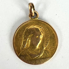 Load image into Gallery viewer, French Dropsy Virgin Mary Ave Maria 18K Yellow Gold Charm Pendant
