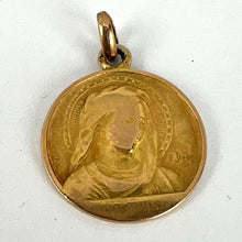 Load image into Gallery viewer, French Dropsy Virgin Mary Ave Maria 18K Yellow Gold Charm Pendant
