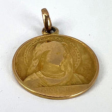 Load image into Gallery viewer, French Dropsy Virgin Mary Ave Maria 18K Yellow Gold Charm Pendant
