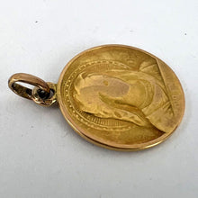 Load image into Gallery viewer, French Dropsy Virgin Mary Ave Maria 18K Yellow Gold Charm Pendant
