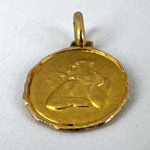 French Raphael’s Cherub 18K Yellow Gold Medal Pendant