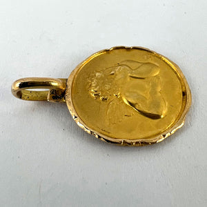 French Raphael’s Cherub 18K Yellow Gold Medal Pendant