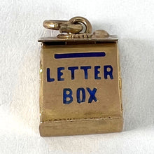 Load image into Gallery viewer, Vintage 9K Yellow Gold Letterbox Letter from Mother Enamel Charm Pendant
