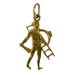 Lucky Chimney Sweep 9K Yellow Gold Charm Pendant
