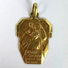 Load image into Gallery viewer, Antique French Holy Saint Christopher 18K Yellow Gold Charm Pendant
