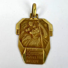 Load image into Gallery viewer, Antique French Holy Saint Christopher 18K Yellow Gold Charm Pendant
