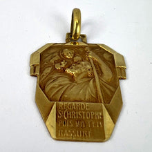 Load image into Gallery viewer, Antique French Holy Saint Christopher 18K Yellow Gold Charm Pendant
