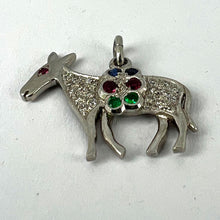 Load image into Gallery viewer, Art Deco Donkey Mule Horse Platinum Diamond Ruby Sapphire Emerald Charm Pendant
