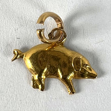 Load image into Gallery viewer, Vintage 18K Yellow Gold Lucky Pig Charm Pendant

