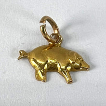 Load image into Gallery viewer, Vintage 18K Yellow Gold Lucky Pig Charm Pendant

