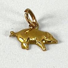 Load image into Gallery viewer, Vintage 18K Yellow Gold Lucky Pig Charm Pendant
