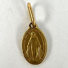 Load image into Gallery viewer, Mini Virgin Mary Miraculous Medal 18K Yellow Gold Charm Pendant
