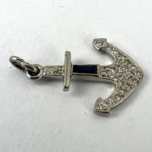 Load image into Gallery viewer, Art Deco Platinum Diamond Sapphire Anchor Charm Pendant
