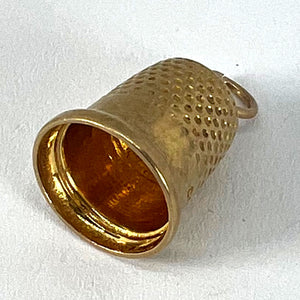 Vintage Cropp and Farr Thimble 9K Yellow Gold Charm Pendant