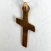 Load image into Gallery viewer, French 18K Yellow Gold Angled Cross Charm Pendant
