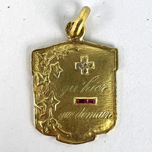 Load image into Gallery viewer, Augis Plus Qu’Hier Ruby Diamond 18K Yellow Gold Love Forever Charm Pendant
