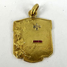 Load image into Gallery viewer, Augis Plus Qu’Hier Ruby Diamond 18K Yellow Gold Love Forever Charm Pendant
