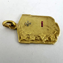 Load image into Gallery viewer, Augis Plus Qu’Hier Ruby Diamond 18K Yellow Gold Love Forever Charm Pendant
