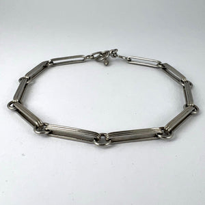 Art Deco Platinum Fancy Link Chain Bracelet