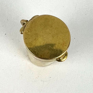 Antique French Pill Box or Miniature Etui 18K Yellow Gold Charm Pendant