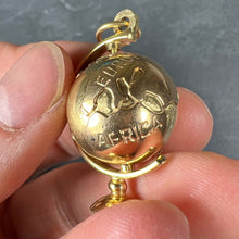 Load image into Gallery viewer, 18K Yellow Gold Spinning Globe Charm Pendant
