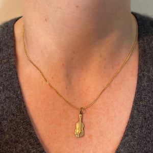 Violin 9K Yellow Gold Charm Pendant