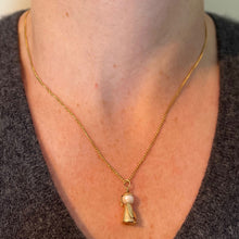 Load image into Gallery viewer, Vintage Mandarin Chinese Man 14K Yellow Gold Cultured Pearl Charm Pendant
