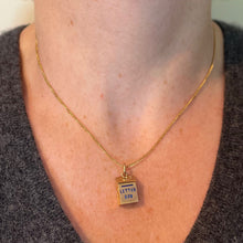 Load image into Gallery viewer, Vintage 9K Yellow Gold Letterbox Letter from Mother Enamel Charm Pendant
