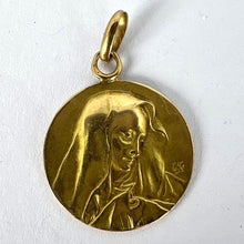 Load image into Gallery viewer, French Religious Virgin Mary 18K Yellow Gold Medal Pendant
