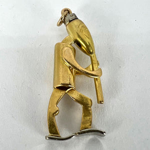 Piper Musician Cartoon Character 18K Yellow White Gold Charm Pendant