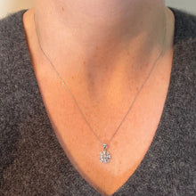 Load image into Gallery viewer, Diamond Flower 18K White Gold Charm Pendant Necklace
