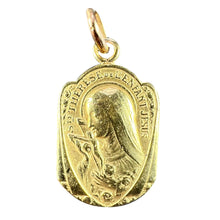 Load image into Gallery viewer, French Religious 18K Yellow Gold St Therese Charm Pendant
