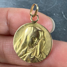 Load image into Gallery viewer, French Religious Virgin Mary 18K Yellow Gold Medal Pendant
