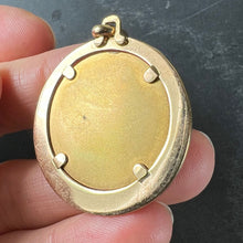 Load image into Gallery viewer, Large Augis French Plus Qu’Hier Ruby Diamond Halo 18K Yellow Gold Love Pendant
