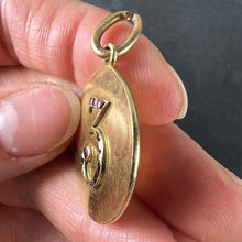 Load image into Gallery viewer, Lucky &#39;Number 3&#39; Baguette Cut Ruby 18K Yellow Gold Good Luck Charm Pendant
